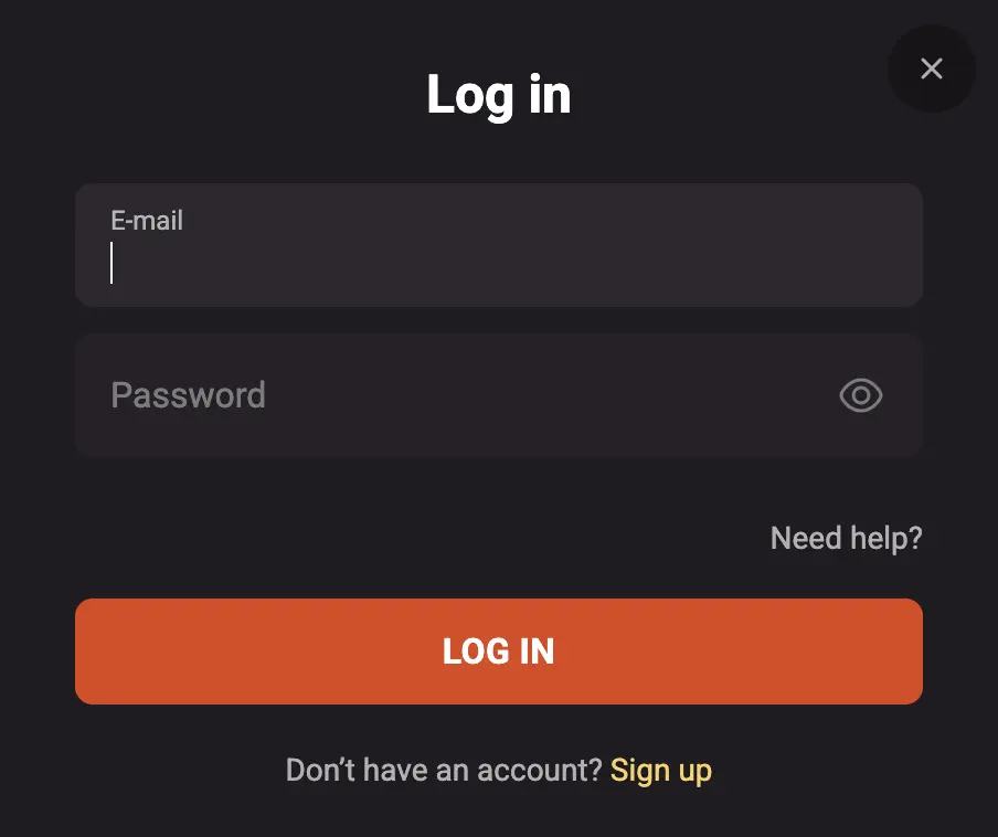Hollywin Login form