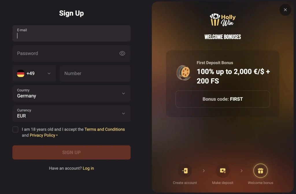 hollywin registration form